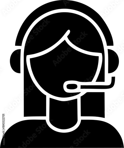 Female Reporter Holding Microphone Icon