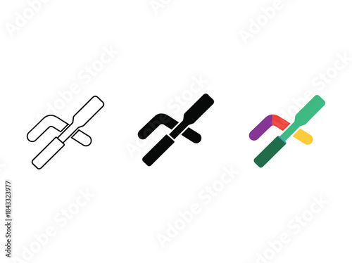 Logo design variations on white background