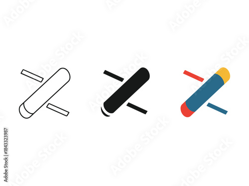 Pencil eraser icon set in different style