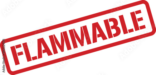 Red Flammable Stamp Illustration on White Background Hazard Warning, Danger, Safety Symbol