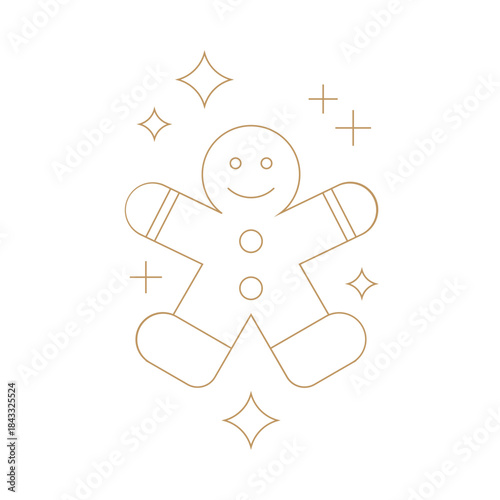 Happy Gingerbread Man Sparkles with Joy A Festive Icon of Christmas Cheer