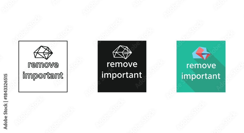 Fototapeta premium Remove important label icons in different colors and shapes