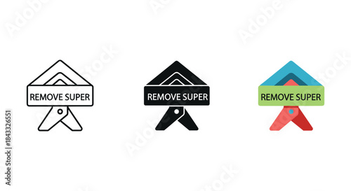 Remove super logo design variations on white background