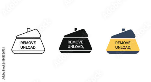 Remove unload icon set in different colors and styles