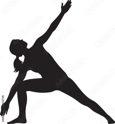 Yoga Tree Pose Silhouette – Balanced Meditation & Fitness Vector