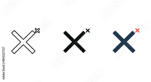 Different styles of cross symbols with various design elements