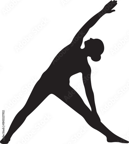 Yoga Tree Pose Silhouette – Balanced Meditation & Fitness Vector