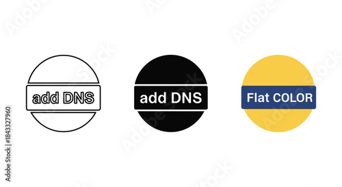 Add dns and flat color icon set