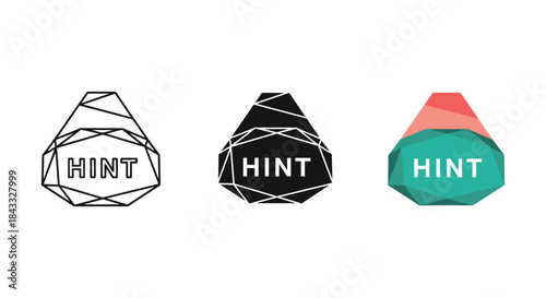 Hint logo design variations on white background