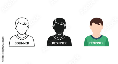 Three beginner avatars representing new users
