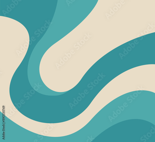 Abstract waves in tranquil teal hues evoke calm and modern design. abstract wave background