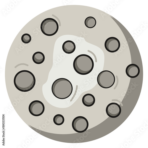 Stylized full moon with craters illustration