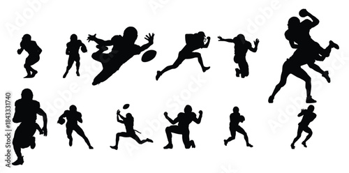 american football players silhouettes 