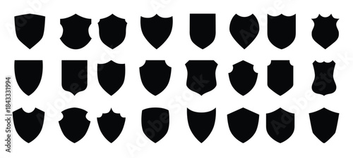 shield blank icon vector set security illustration sign