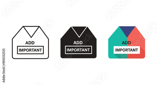 Important label icon set for organizing tasks