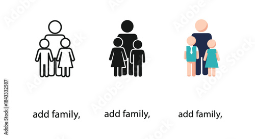 Family icons representing addition of family members