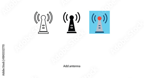 Add antenna icon set for wireless communication