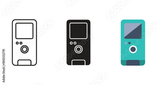 Collection of mp3 player icons in different colors