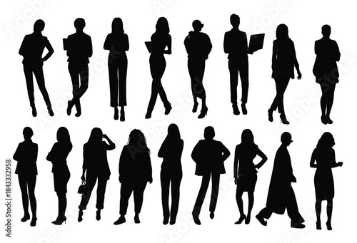 silhouettes of business people