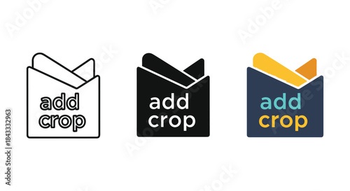 Add crop icon set for image editing software