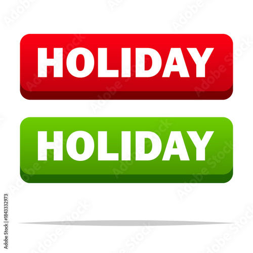 Holiday push button vector isolated illustration