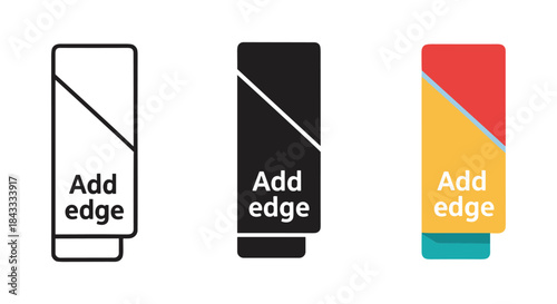 Add edge mobile phone icon set