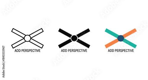 Add perspective icon set for graphic design