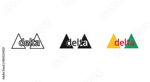 Delta logo design variations on white background