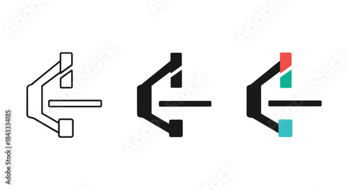 Logo design evolution with colorful accents