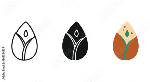 Seedling logo designs in different styles