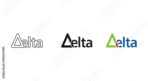 Delta logo design variations on white background