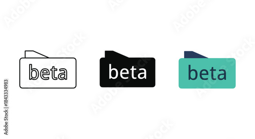 Beta file icon set in different colors and styles