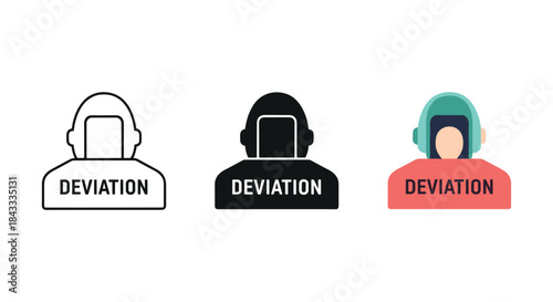 Different people icons with deviation label