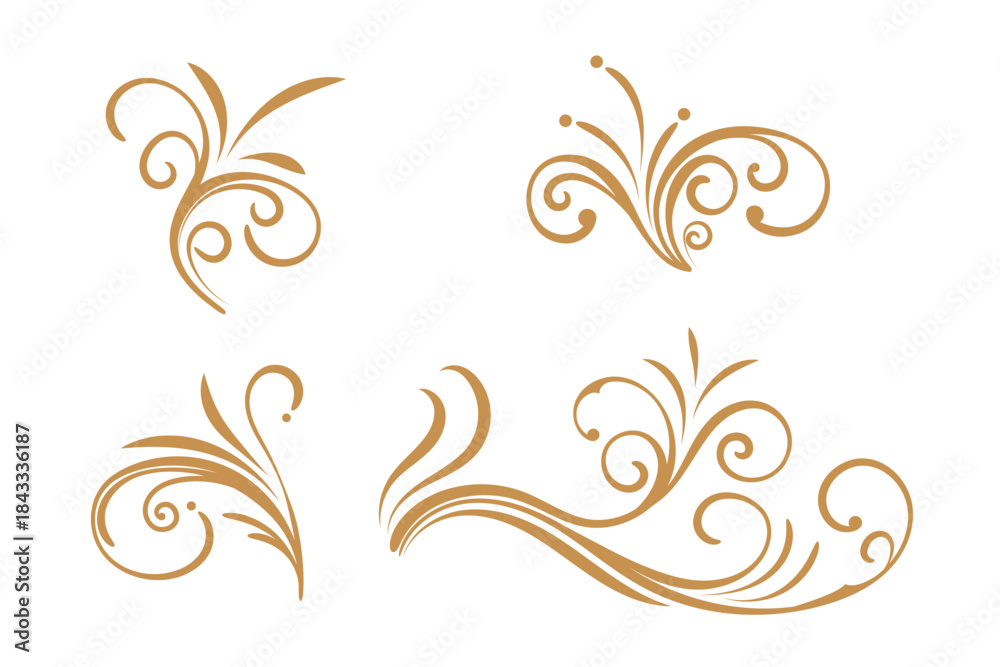 Fototapeta premium Decorative floral vintage ornaments