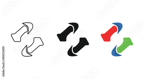 Creative sock logos in various colors and designs