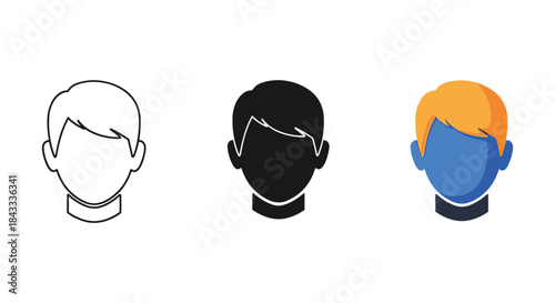 Different male profile icons in various styles
