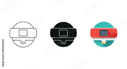 Virtual reality headset icons in different colors