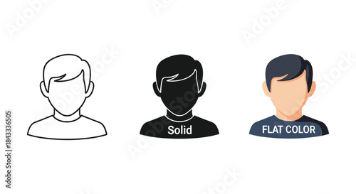 Different illustration styles of a man's portrait