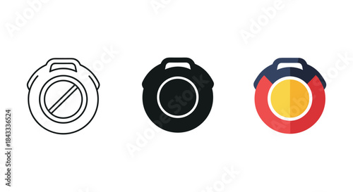 Camera lens icons in different styles