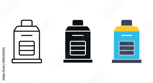 Three different colored vape cartridges