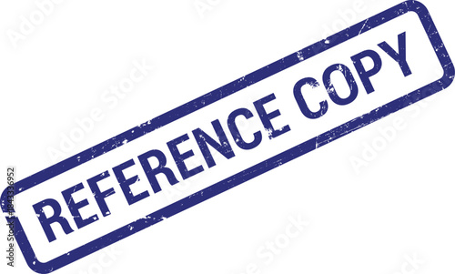 Distressed blue reference copy stamp mark on a clean white background