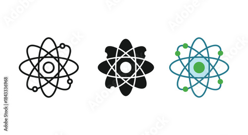 Atomic structure illustration set
