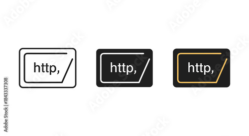 Http icon set with different color variations