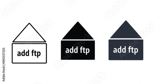 Add ftp icon set for web design and development