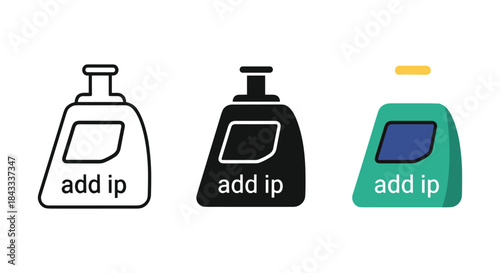 Add ip icon set with different colors and styles