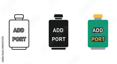 Add port icon set in different style and color