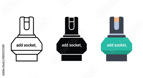 Add socket icon set for user interface design