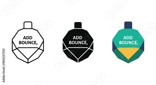 Add bounce christmas bauble icon set