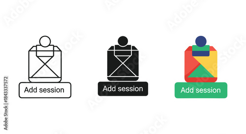 Add session button icons in different styles
