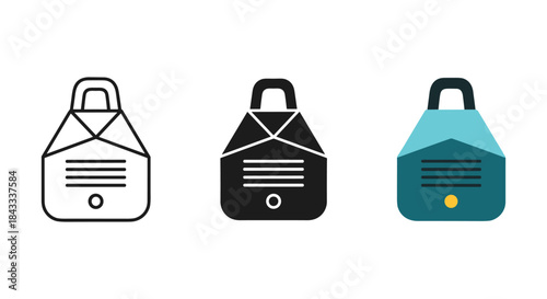 Set of mail icons in different colors and styles